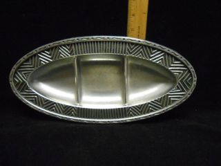 Wilton Metal Armetale Divided Dish Hand Crafted 6 1/2 " By 14 " Divided 3 Tray