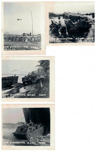 4 Official Usmc Wwii Photos Battle Of Cape Gloucester Guinea Down Plane