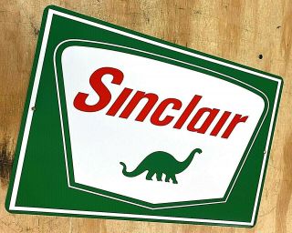 Sinclair Dino Dinosaur Gasoline Logo Aluminum Metal Sign 12 " X18 " Gas Oil