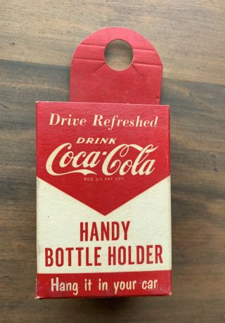 Vintage Coca - Cola Coke Handy Bottle Holder,  Caddie,  Hang In Car Drive Refreshed