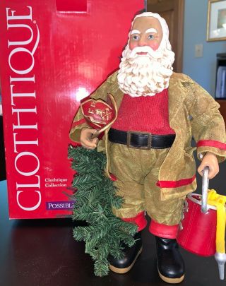 Clothtique Possible Dreams Home From The Station 713398 Santa Claus Statue Nwt