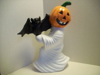 Vintage Halloween Ceramic Ghost Jack O 