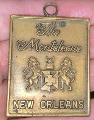 Vintage Haunted The Monteleone Hotel Orleans Louisiana Brass Room Key Fob