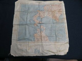 Wwii Us Army Air Force Silk Escape Map - Nemuro & Hakodate Japan - Dated 1943