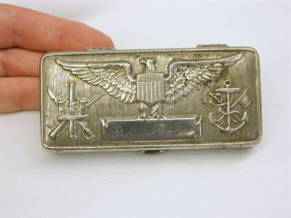 Vintage World War Ii Wwii U.  S.  Army Soldiers Razor Metal Box W/ Engraved Name
