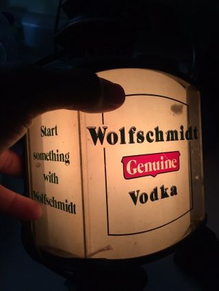 Wolfschmidt Vodka Coach Lantern Lighted Bar Sign - Man Cave Item