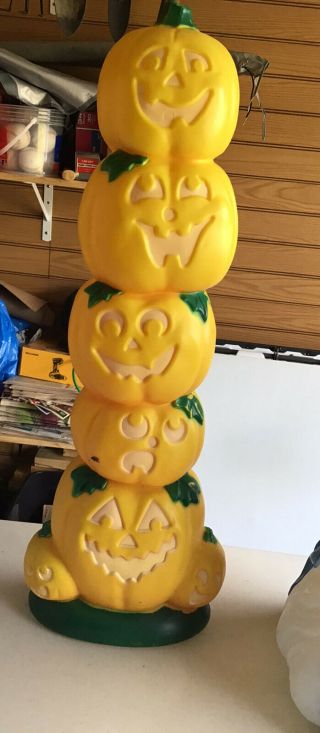 Sun Hill Halloween Lighted Pumpkin Stack Blow Mold 38 Inch Holiday Yard Decor