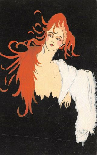 Cpa Illustrateur Peinte A La Main Signee Zett Femme Des Annees 1900