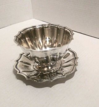 Vintage International Silver Co.  " Chippendale " Sauce/gravy Boat W/attached Tray