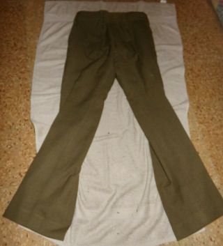 Ww2 Us Army Button Fly Wool Pants/trousers Size 30 - 28 With Belt
