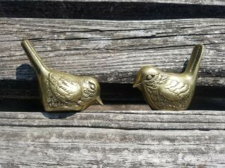 Vintage Ornate Asian Style Brass Birds 2 Metal - Ware,  Paperweights,  Decor