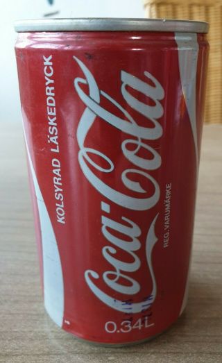 Coca Cola Can From England Uk.  Steel Can.  Export Can To Sweden 0,  34 Liter