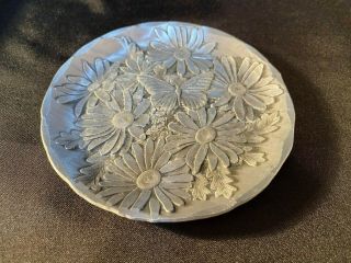 Handmade Aluminum Wendell August Forge Small Coaster Daisies & Butterfly Pattern
