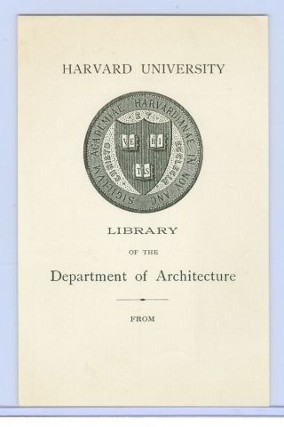 Bookplate For Harvard University 