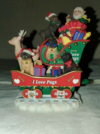 Danbury The Pug Christmas Express " I Love Pugs "