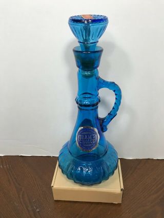 Vintage Jim Beam I Dream Of Jeannie Dark Blue Glass Genie Bottle 1973 With Decal