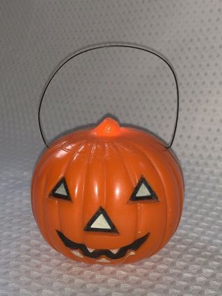 1950’s Union Products Hard Plastic Halloween Pumpkin Jol Lantern Light