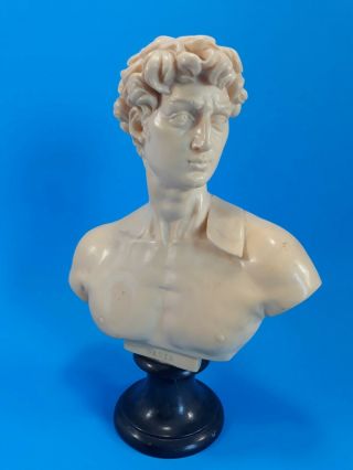 David Bonded Marble Sculpture Bust Vintage A.  Santini Italy