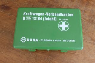 Vintage German First Aid Kit Kraftwagen - Verbandkasten Din 13164 Volkswagen Duka