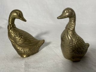Vintage Brass Geese - Set Of Two - Wal - Mart Animal Figures Paperweights - 3.  5 Inches