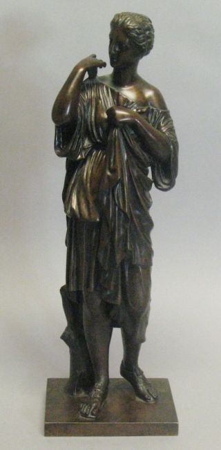 Fine 17 " Antique French Grand Tour Bronze Sculpture Of Artemis C.  1870,
