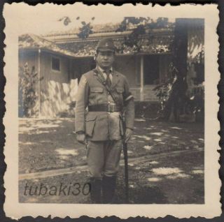 3 Ww2 Indonesia Celebes Japan Naval Landing Force Photo Officer With Sword
