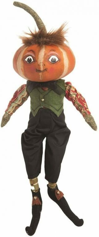 Nwt Gathered Traditions Joe Spencer Kermit Pumpkin Head Fall Figure Doll