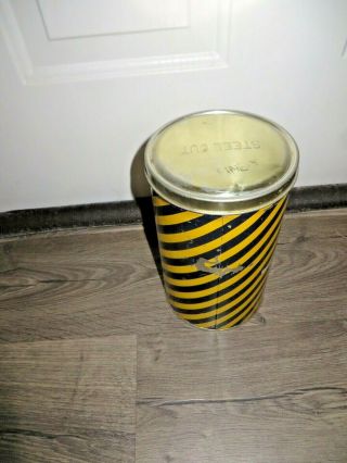 Vintage CASWELL ' S YELLOW & BLUE Coffee Tin Metal 3 Pounds Can Empty 1924 3
