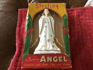 Vintage Sterling No.  273 Illuminated Christmas Angel Tree Topper Orig Box