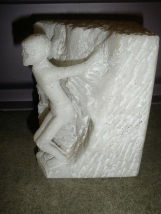 Hand Carved Marble Statue Boy Jumping 1969