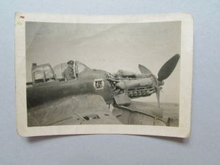 Wwii Photo U.  S.  Gi In Captured German Stuka Ju 87d Well Annotated