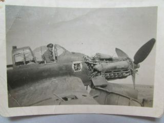 WWII Photo U.  S.  GI in Captured German Stuka Ju 87D Well Annotated 2