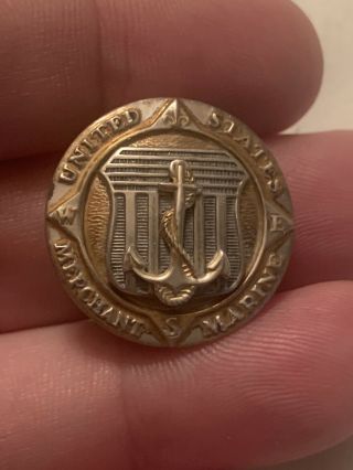 Vintage Ww2 United States Merchant Marine Insignia Pin Back Sterling