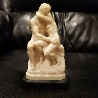 Vintage Classic Figure Of The Kiss By Rodin Recreated By A.  Santini In Italy