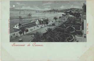 Cpa 06 Souvenir De Cannes Boulevard De La Croisette (dos Non Divisé) Kunzli
