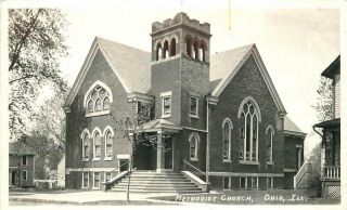 Bureau County 1940s Methodist Church Ohio Illinois Rppc Real Photo 4880