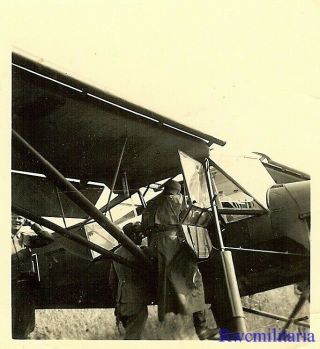 Best Wehrmacht Officer Boarding Luftwaffe Fi.  156 Storch Recon Plane (2)