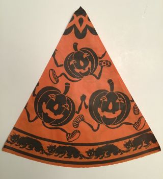 Vintage Halloween Paper Party Hat Witch Black Cats Germany