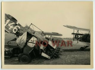 Wwii German War Photo Knocked Polish Airplane In Poland 1939