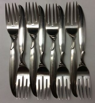 1847 Rogers Bros Is Silver Plated Flair Pattern 8 Salad Forks 6 3/4 "