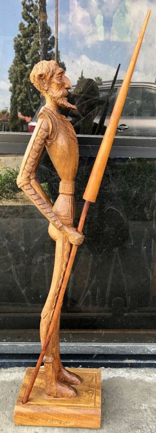 Jose Pinal; Huge,  Mexican Mid - Century Modernist Carving ' Don Quixote ',  c.  1950 3