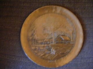Vintage Wendell August Forge Hand Made Bronze 1975 Christmas Plate 304