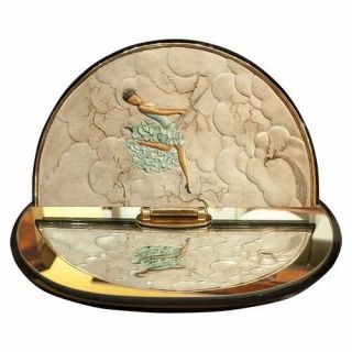 Erte,  Joy Of Life,  Art Deco Style Bronze Rotating Table Mirror Signed Numbered