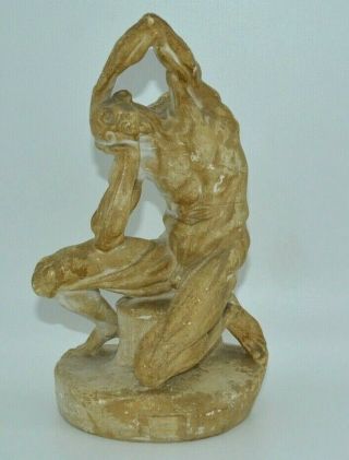 C1930 ' S PLASTER NUDE MALE FIGURE LIFE DRAWING ARTIST GWEN BARRINGER ESTATE S.  A. 2