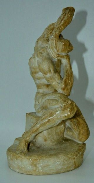 C1930 ' S PLASTER NUDE MALE FIGURE LIFE DRAWING ARTIST GWEN BARRINGER ESTATE S.  A. 3