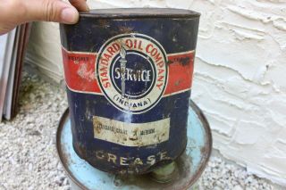 Vintage Standard Oil Company Grease Gallon Can Tin Metal Car Truck Advert