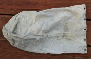 Vintage Wwii Us Navy Stenciled Name Heavy Canvas Seabag Duffle Bag 33 " Tall