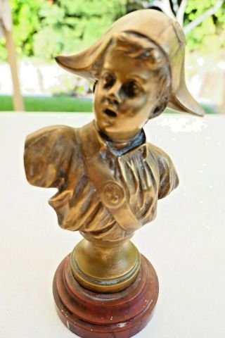 Ca 1880 Nicolas Lecorney Listed Artist Bronze Bust Sculpture Statue 7 "