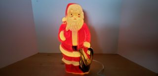 Vintage Empire Christmas 13 " Blow Mold 1968 Santa Claus With Switched Light Cord