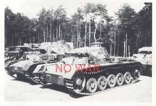 Wwii German War Photo Panzer / Tanks Parking